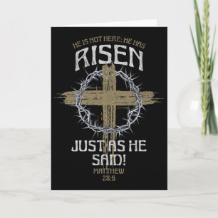 He Has Risen Matthew 286 Bible Verse Easter  Card