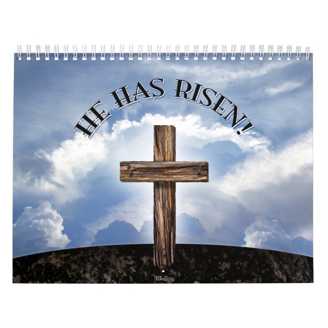 He Has Risen Rugged Cross Sky Calendar (Cover)