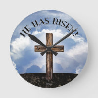 He Has Risen Rugged Cross Sky