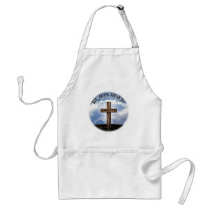 He Has Risen Rugged Cross Sky Standard Apron