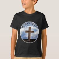 He Has Risen Rugged Cross Sky