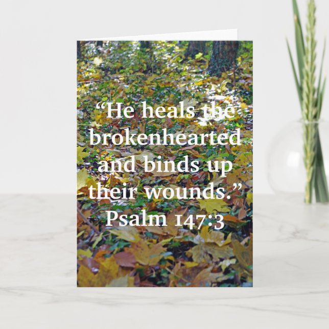 “He heals the brokenhearted"... Card (Front)