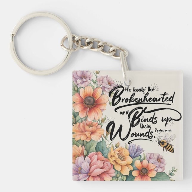 He Heals the Brokenhearted Keychain (Front)