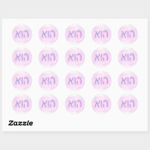 "He" Hebrew Pronoun Trans Colours Classic Round Sticker