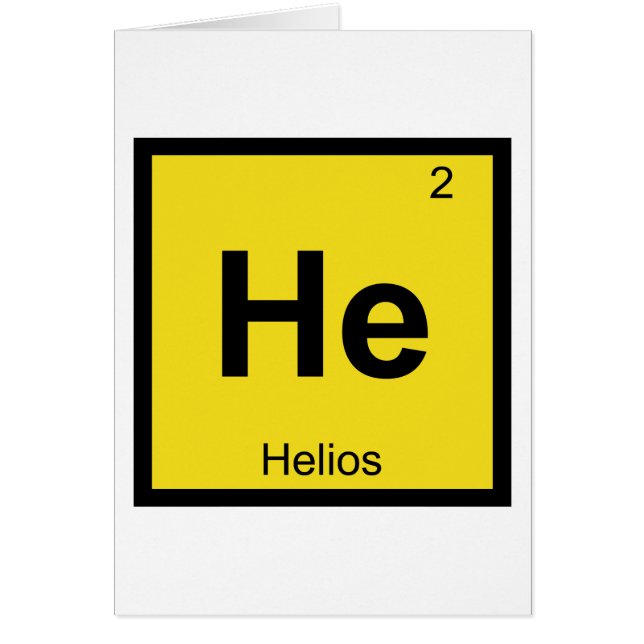 He - Helios Chemistry Periodic Table Symbol (Front)