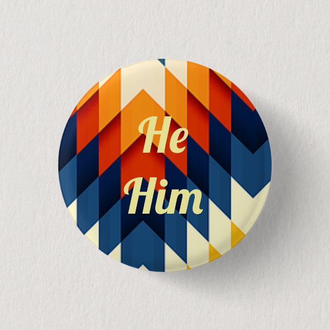 He/Him Gender Pronoun Pin (Front)