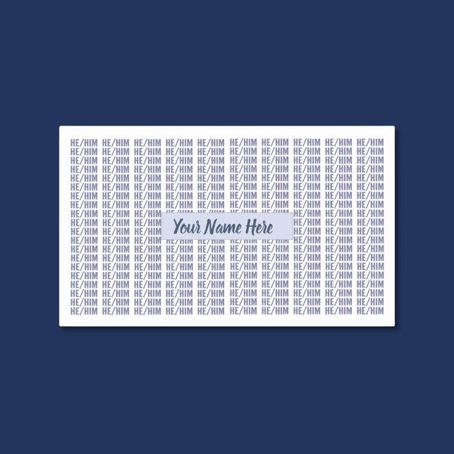 He Him Gender Pronouns in Blue Repeat Sticker (Creator Uploaded)