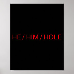 He Him Hole Shirt Funny Sarcastic Valentine's Day  Poster