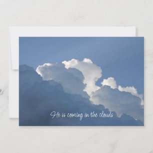 He is Coming in the Clouds Christian Quote Card