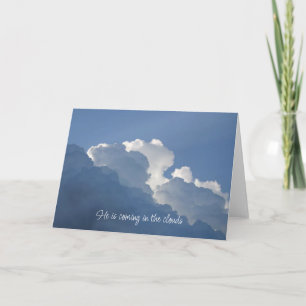 He is Coming in the Clouds Christian Quote Card