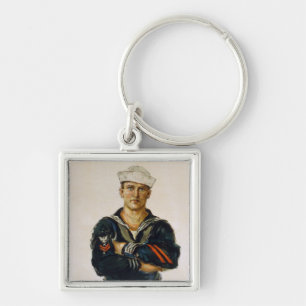 He is Keeping the World Safe for Democracy Keychain