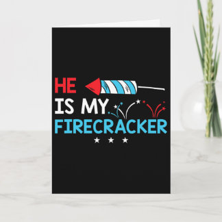 He Is My Firecracker Cute 4th Of July Matching Cou Card