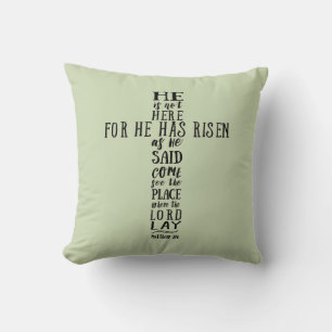 He is Not Here for He has Risen as He Said Throw Pillow