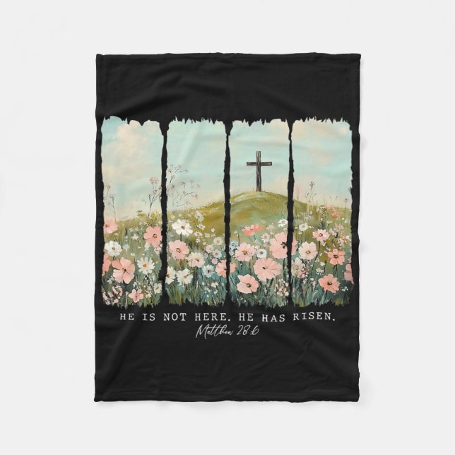 He Is Not Here He Has Risen 1  Fleece Blanket (Front)