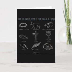 He Is Not Here He Has Risen Christian Cross Jesus Card