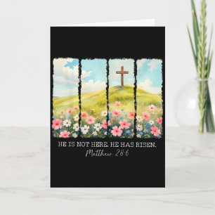 He Is Not Here He Has Risen Christian Cross Jesus  Card