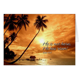 He is not here he has risen Luke 24 6 B Card