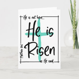 He Is Not Here He Is Risen Jesus Christian Cross E Card