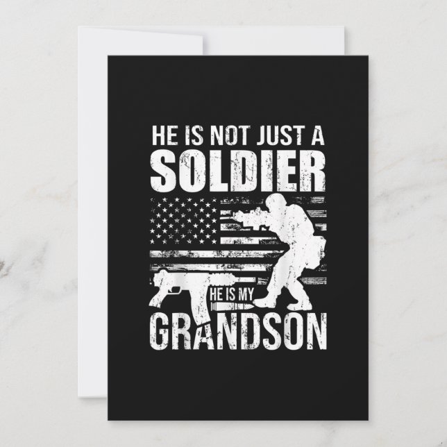 He Is Not Just A Soldier He Is My Grandson Militar Invitation (Front)