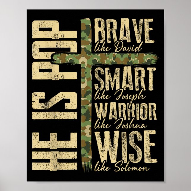 He Is P Camo Religious Father's Day Christian Dad  Poster (Front)