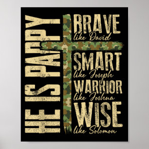 He Is Pappy Camo Religious Father's Day Christian  Poster