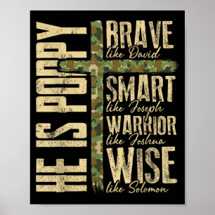 He Is Ppy Camo Religious Father's Day Christian Da Poster