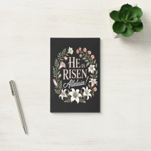 He Is Risen Alleluia Floral Christian Easter Post-it Notes