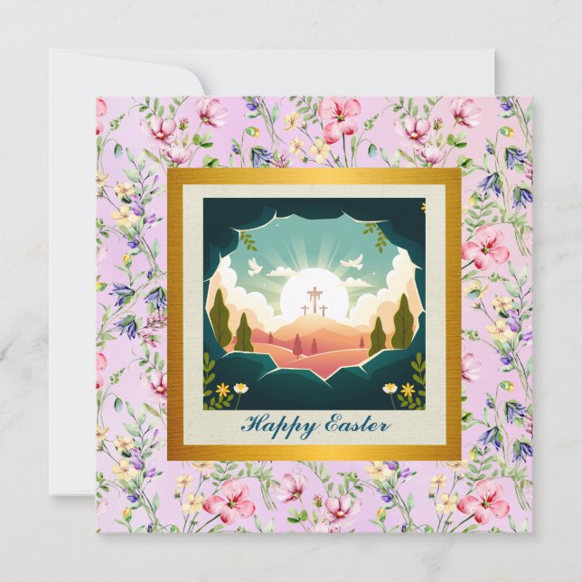 He is Risen and Celebration of Resurrection Sunday Invitation (Front)