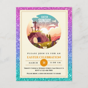 He is Risen and Celebration of Resurrection Sunday Postcard