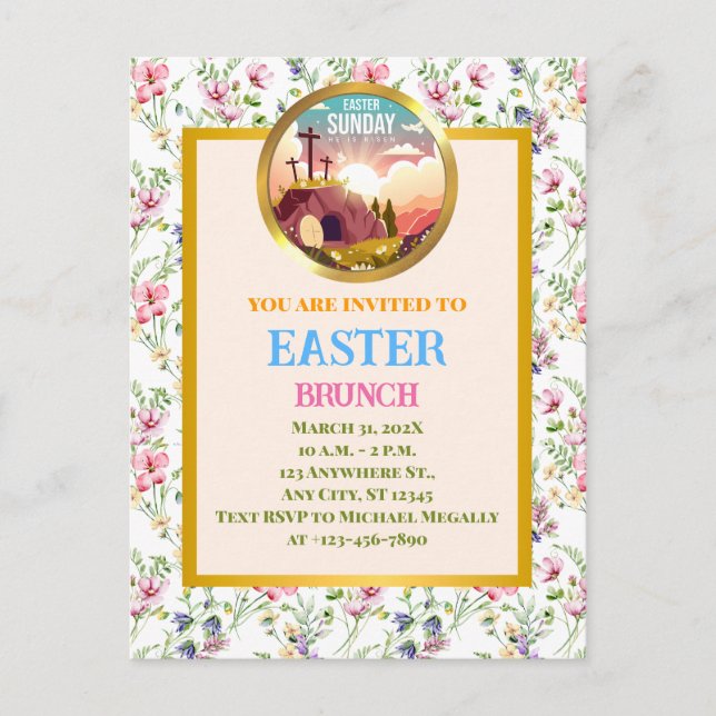 He is Risen and Celebration of Resurrection Sunday Postcard (Front)