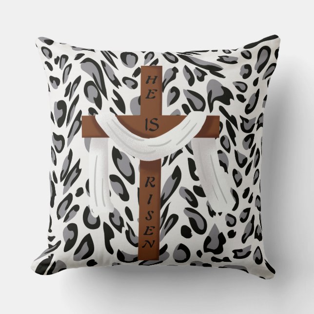 He is Risen Animal Print PIllow (Front)