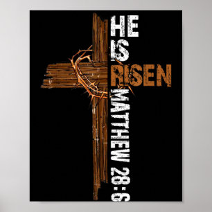 He is risen boho easter christian jesus poster