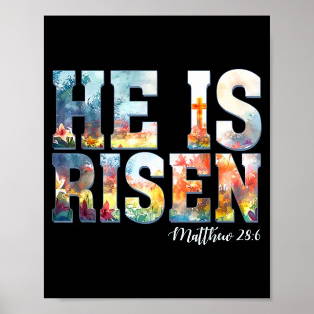 He is risen boho easter christian jesus  poster (Front)