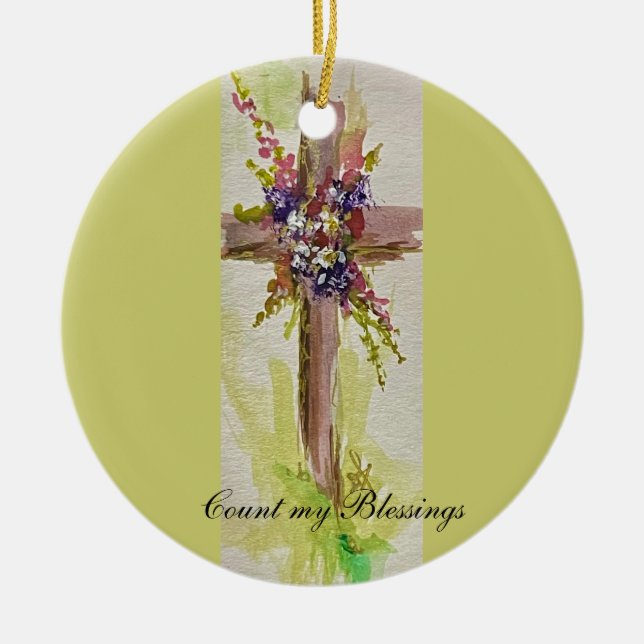 He is Risen Ceramic Ornament (Front)