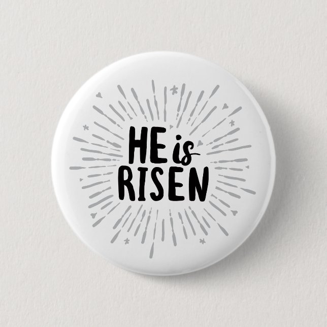 He is Risen Christ is Risen Quotes Easter Art Resu 2 Inch Round Button (Front)
