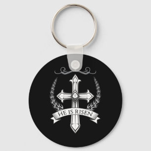 He Is Risen Christ Jesus Men Women Kids . Keychain