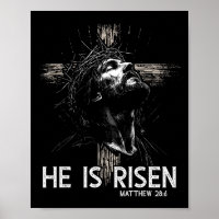 He Is Risen Christian Cross Jesus Bible Verse East
