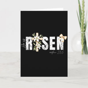 He Is Risen Christian Cross Jesus Bible Verse Happ Card