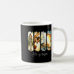 He Is Risen Christian Cross Jesus Bible Verse Happ Coffee Mug