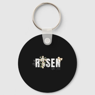 He Is Risen Christian Cross Jesus Bible Verse Happ Keychain