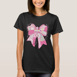 He Is Risen Christian Cross Jesus Coquette Bow Bun T-Shirt