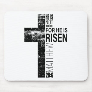 He Is Risen Christian Dad Easter Bible Verse Cross Mouse Pad