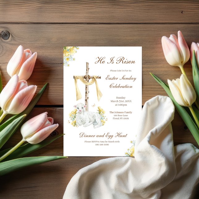 He Is Risen Christian Easter Invitation (Creator Uploaded)