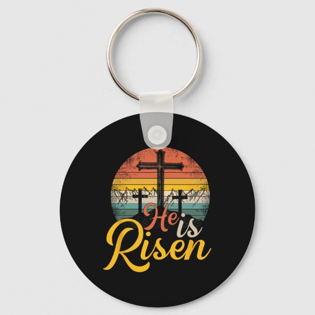 He Is Risen - Christian Easter Jesus  Keychain (Front)