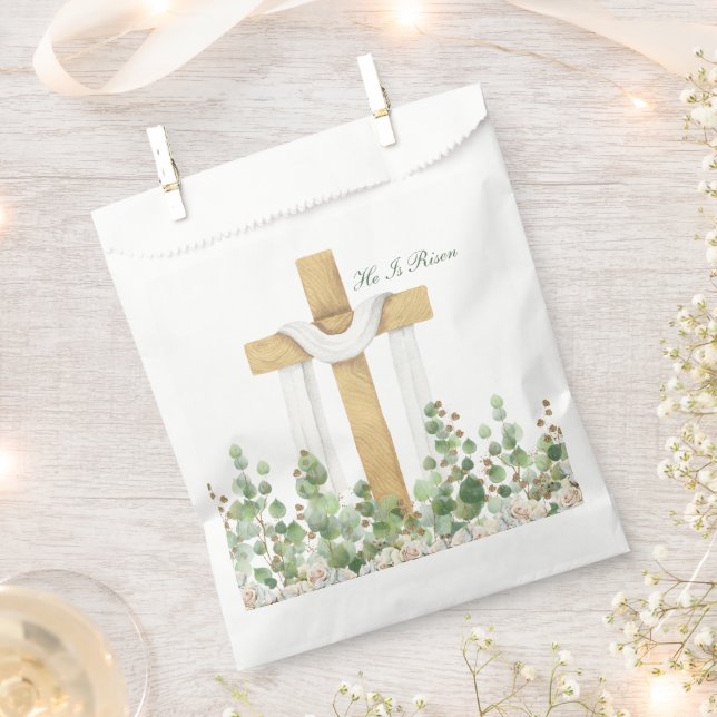 He Is Risen Christian Easter Personalized Favour Bag (Clipped)