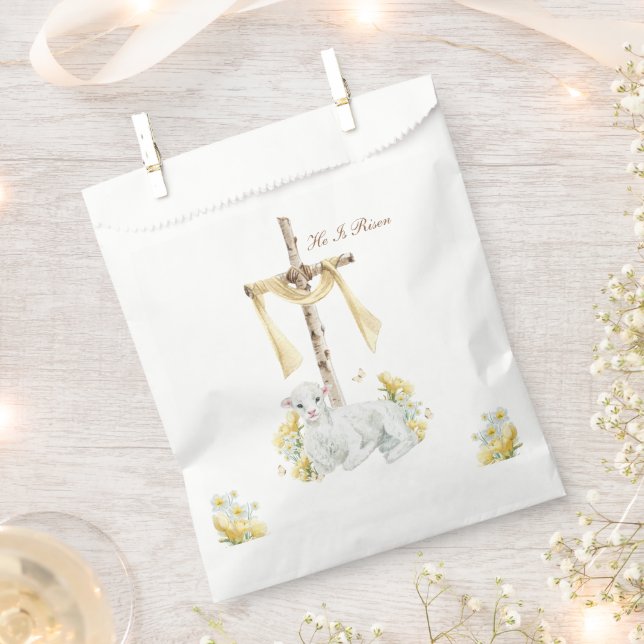 He Is Risen Christian Easter Personalized Favour Bag (Clipped)