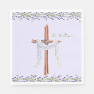 He Is Risen Christian Easter Personalized Napkin