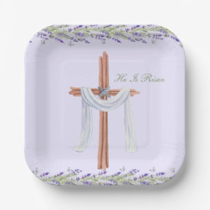 He Is Risen Christian Easter Personalized Paper Plate