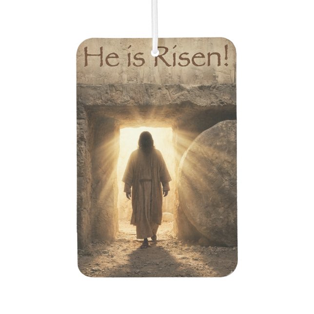 He is Risen - Christian Easter themed Air Freshener (Front)