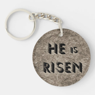 He is Risen - Christian keychain
